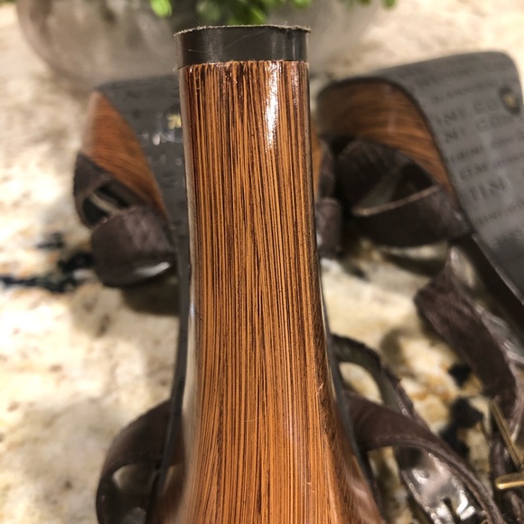 Gianni Bini Chocolate Brown Strappy Heels - 7 - Picture 7 of 8